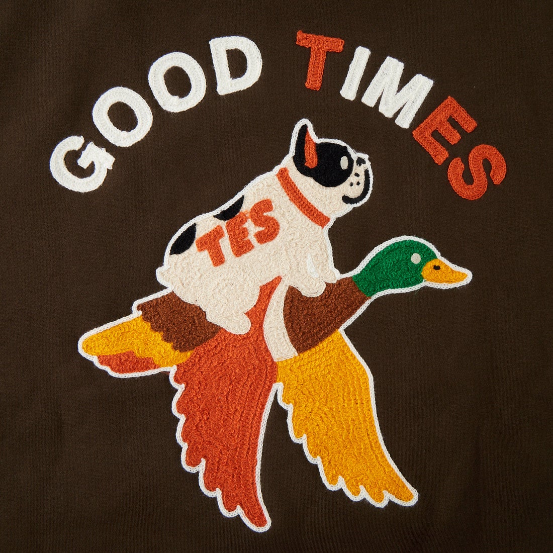 The Endless Summer [エンドレスサマー] DUCK&BUHI刺繍 クルーネックスウェット [1050-26774304] 32 BROWN