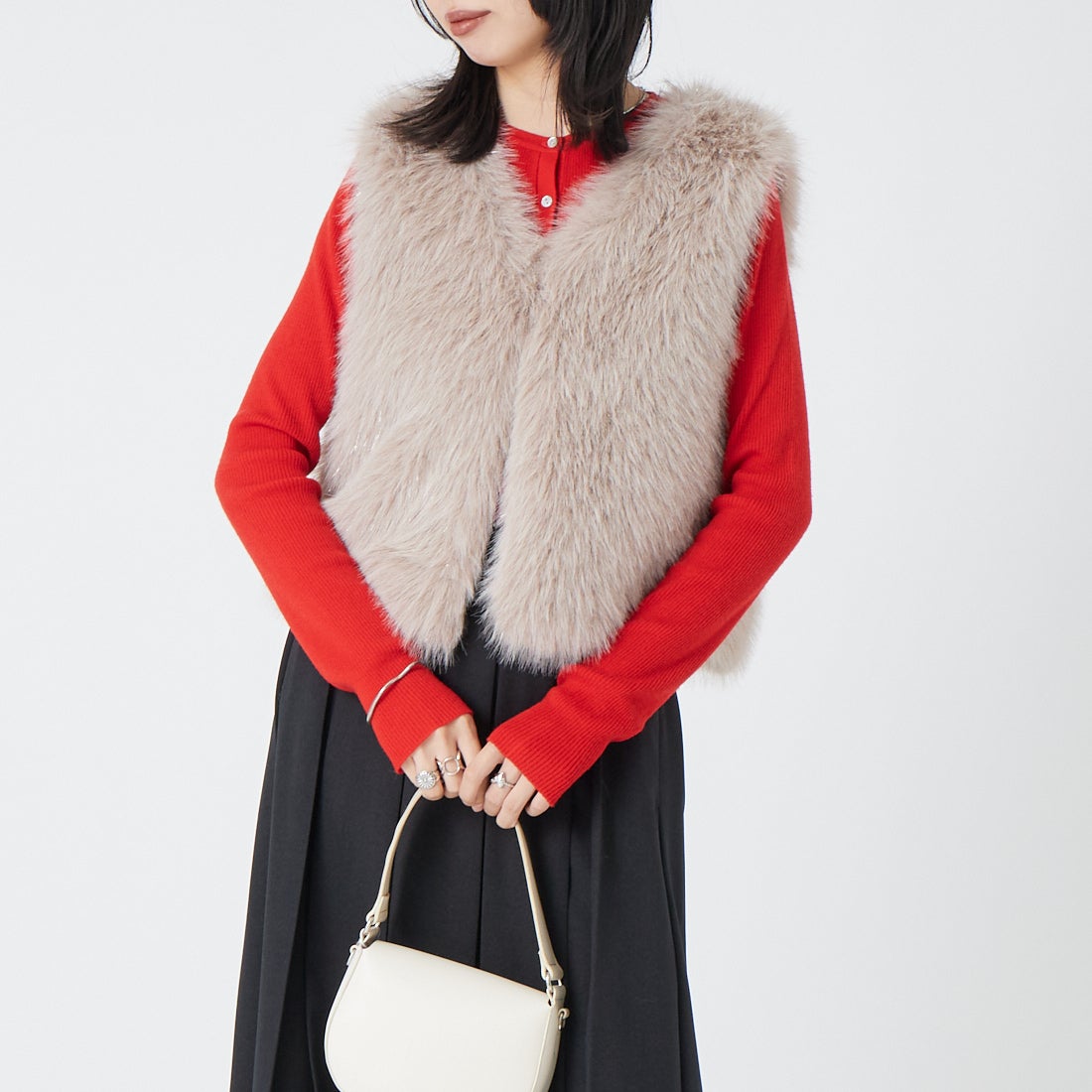 ﾍﾞｰｼﾞｭ&&モデル身長：162cm 着用サイズ：F&&