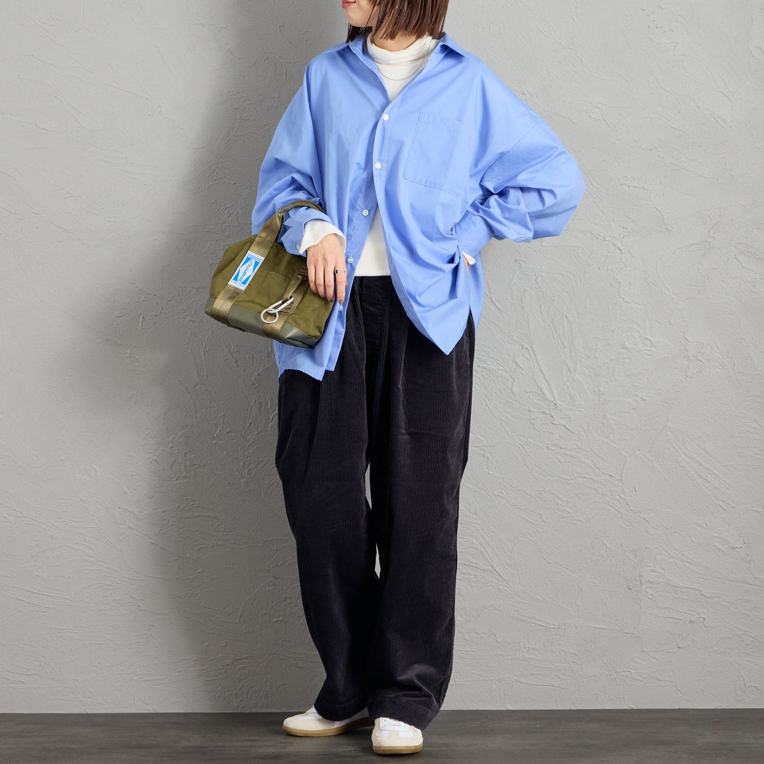 DANTON [ダントン] コーデュロイイージーパンツ [DT-E0318CDU] CHARCOAL &&モデル身長：159cm 着用サイズ：36&&