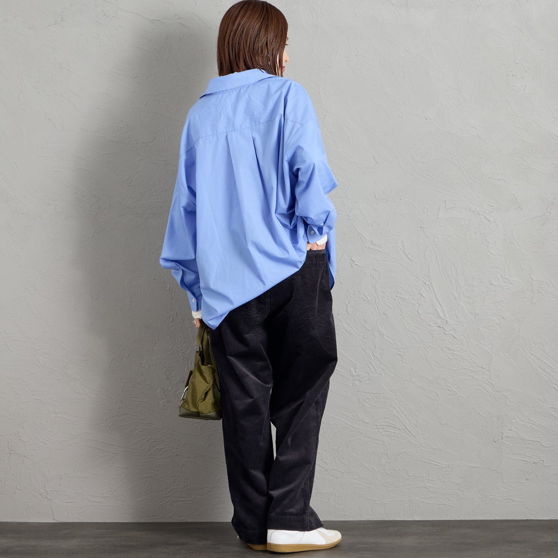 DANTON [ダントン] コーデュロイイージーパンツ [DT-E0318CDU] CHARCOAL &&モデル身長：159cm 着用サイズ：36&&