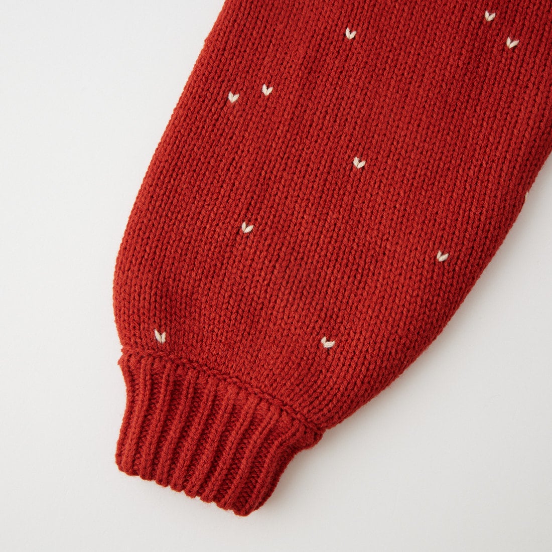 WILLFULLY [ウィルフリー] ショート ハートドットジャカード リバーシブルニットカーディガン [2622-NT-20] RED/TAN