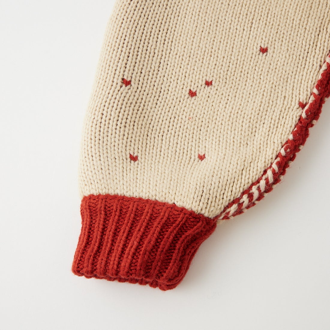 WILLFULLY [ウィルフリー] ショート ハートドットジャカード リバーシブルニットカーディガン [2622-NT-20] RED/TAN