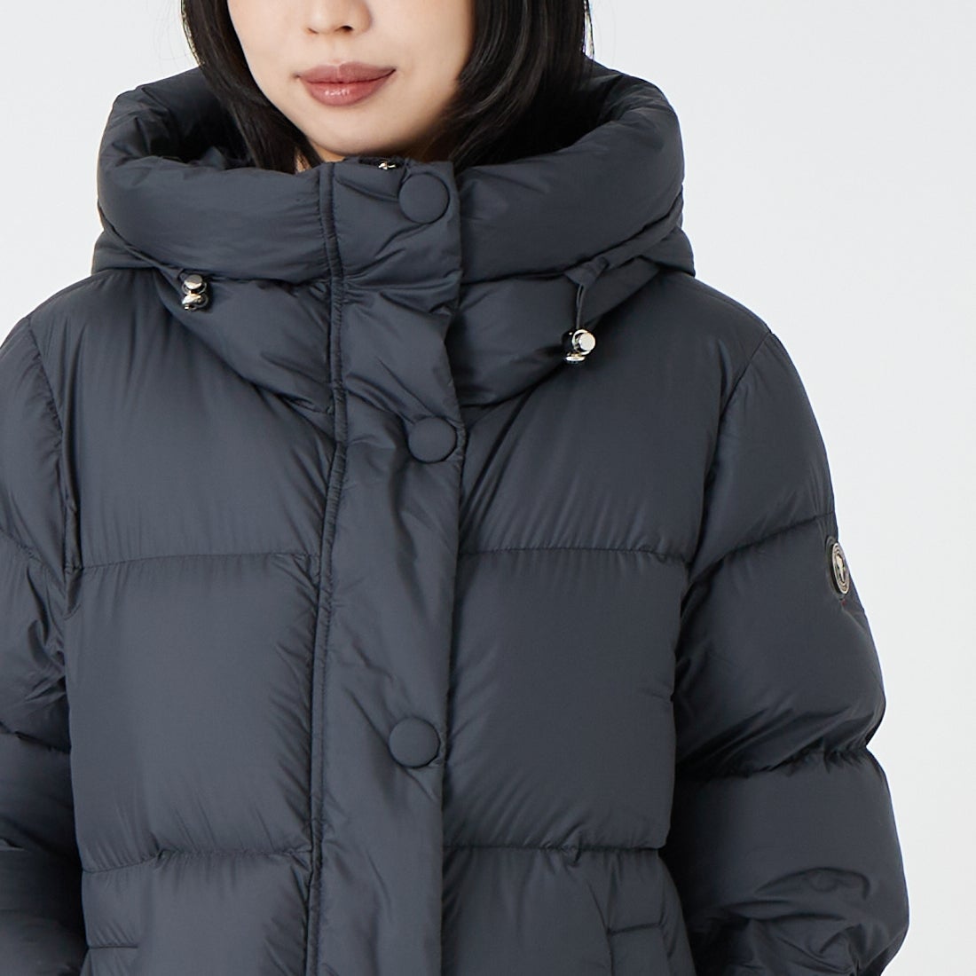 CAPE HORN [ケープホーン] ESQUEL / エスケル ダウンジャケット [D2542] 500 BLACK &&モデル身長：162cm 着用サイズ：40&&
