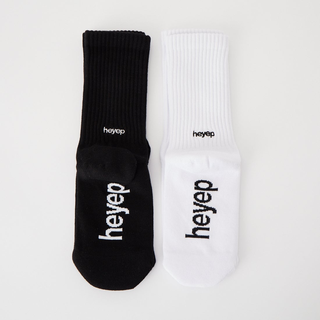 heyep [ヘイップ] ロゴソックス 2足セット [HP01826] BLK/WHT