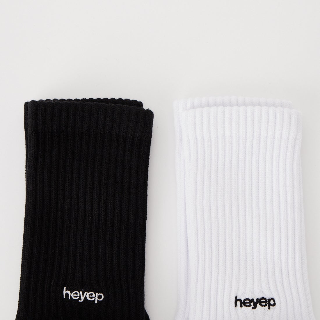 heyep [ヘイップ] ロゴソックス 2足セット [HP01826] BLK/WHT