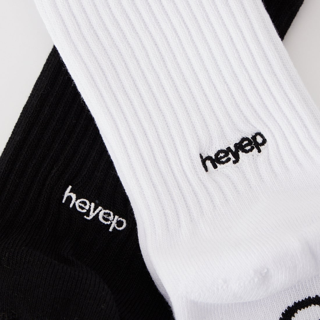 heyep [ヘイップ] ロゴソックス 2足セット [HP01826] BLK/WHT
