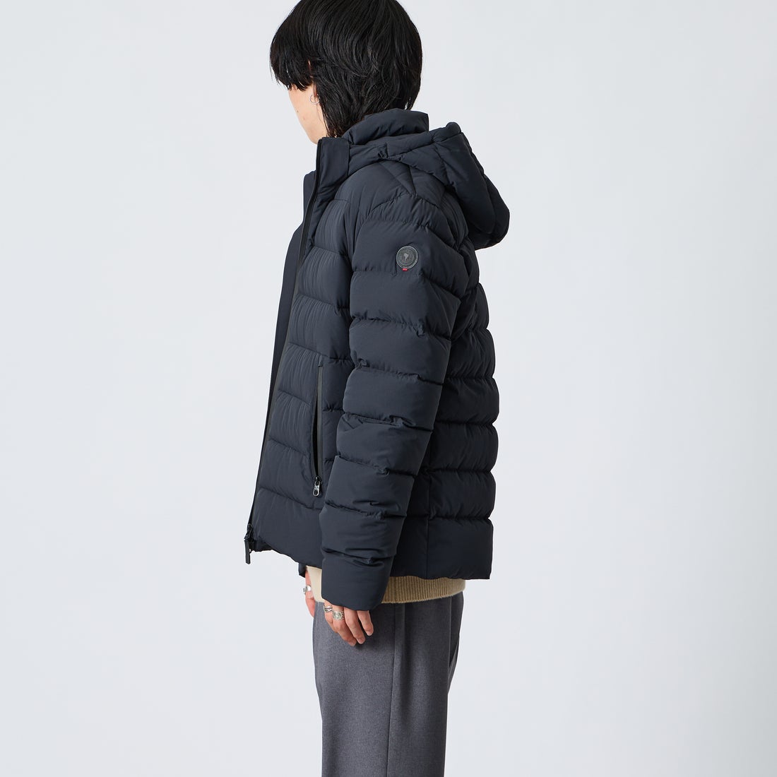 CAPE HORN [ケープホーン] WILLIAMS / ウィリアムズ ダウンジャケット [D1570] 500 BLACK &&モデル身長：177cm 着用サイズ：50&&