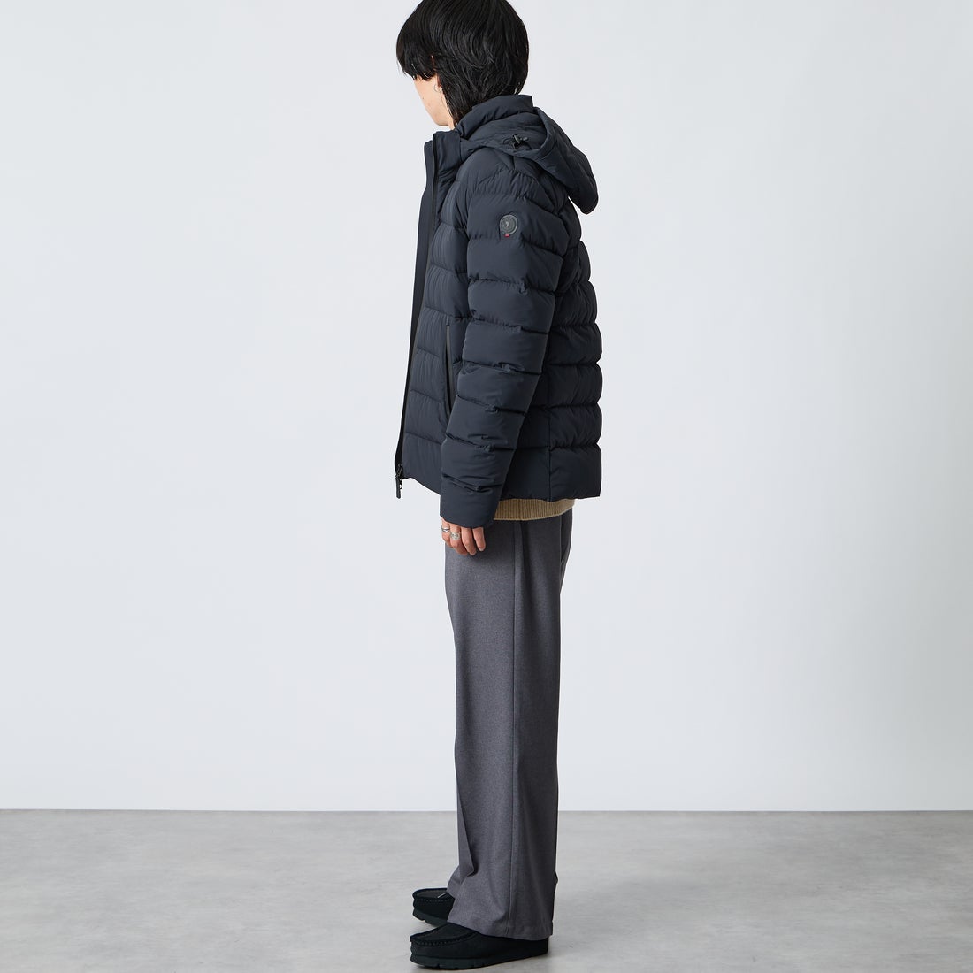 CAPE HORN [ケープホーン] WILLIAMS / ウィリアムズ ダウンジャケット [D1570] 500 BLACK &&モデル身長：177cm 着用サイズ：50&&