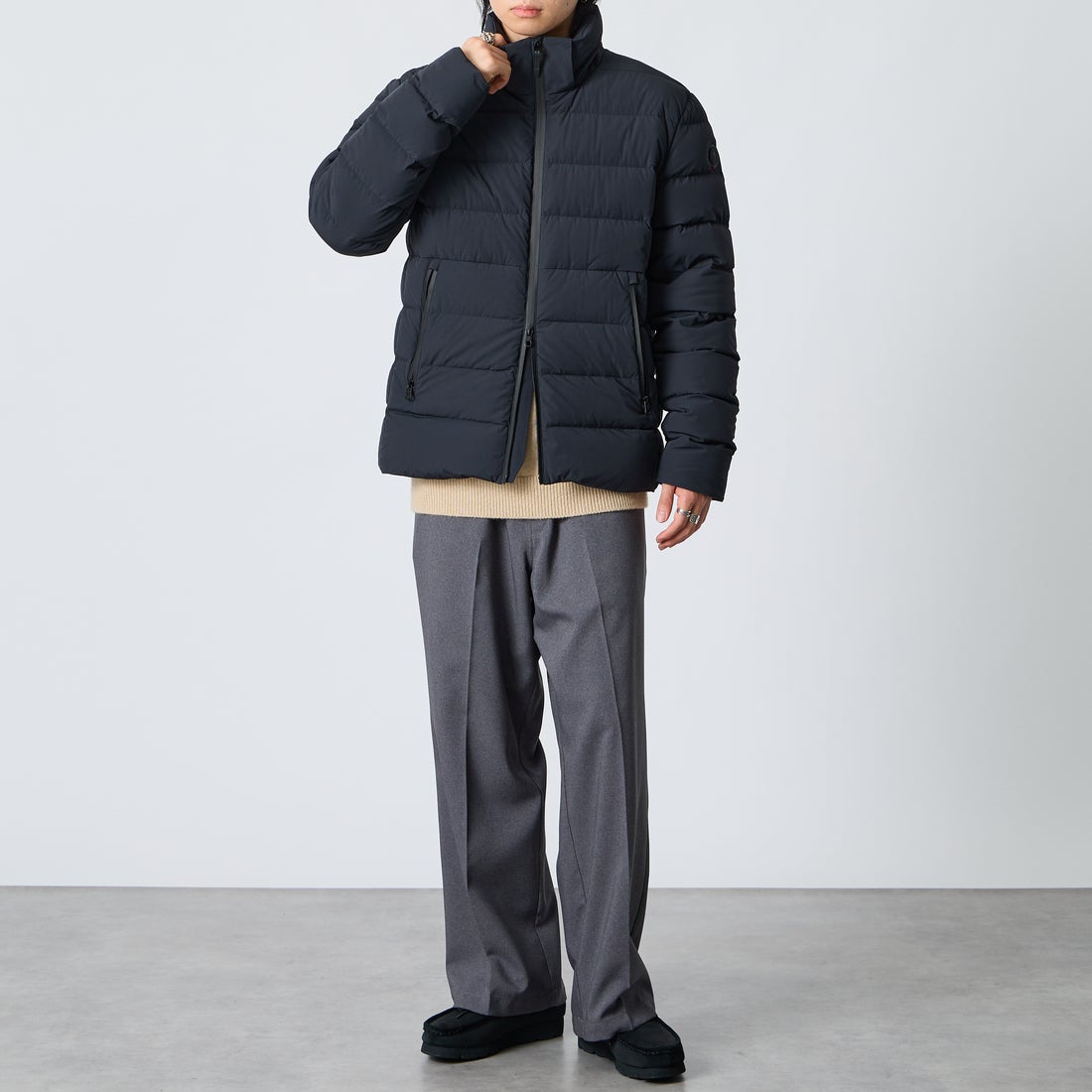 CAPE HORN [ケープホーン] WILLIAMS / ウィリアムズ ダウンジャケット [D1570] 500 BLACK &&モデル身長：177cm 着用サイズ：50&&