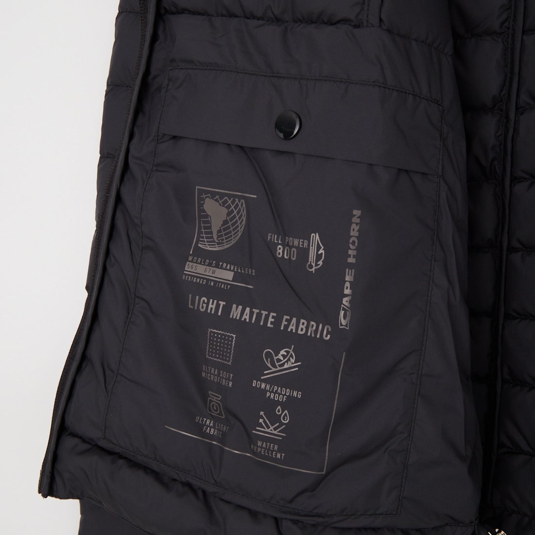 CAPE HORN [ケープホーン] USHUAIA / ウシュアイア フーデッド ダウンジャケット [D2543] 501 BLACK