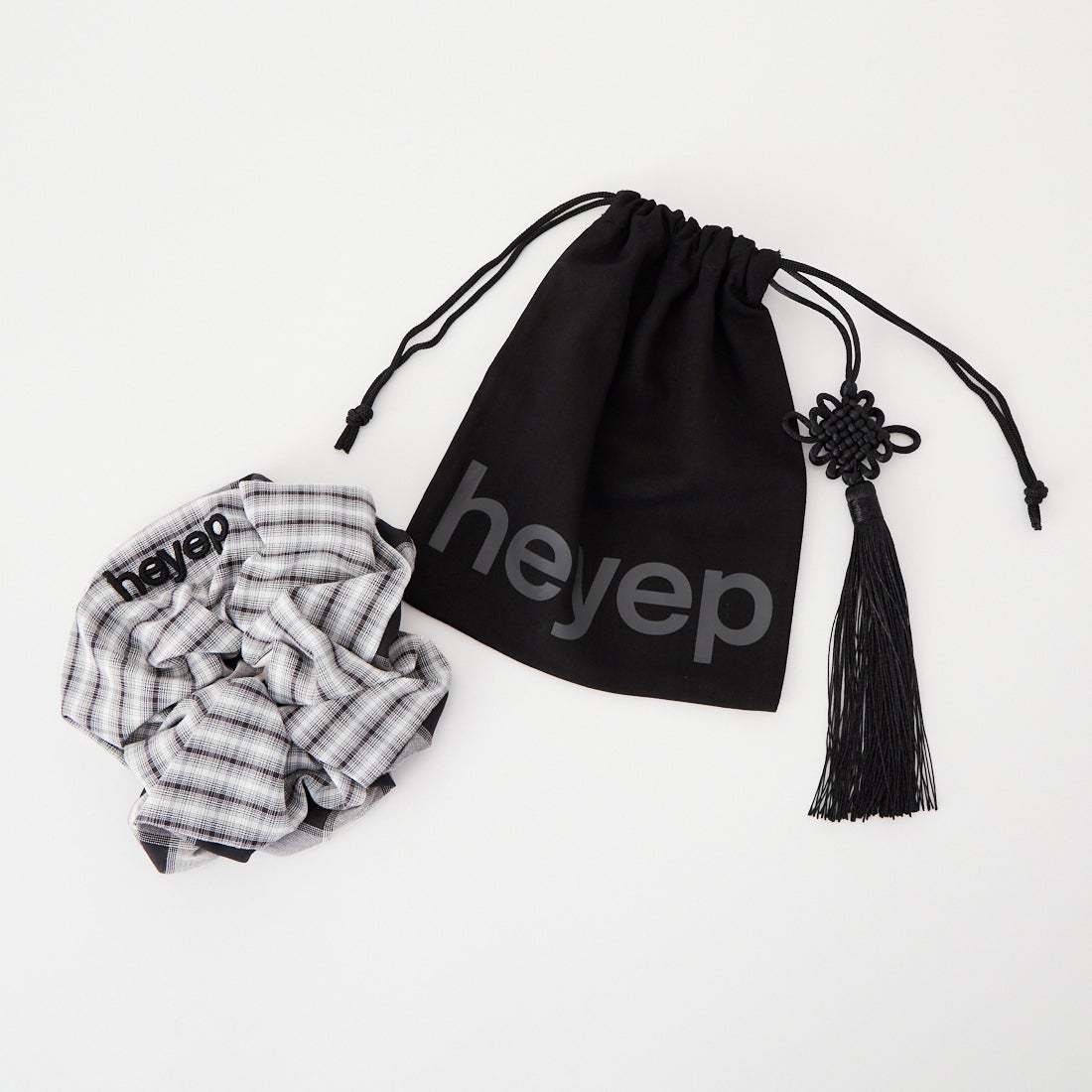 heyep [ヘイップ] デュアルチェック シュシュ [HP07526] BLACK