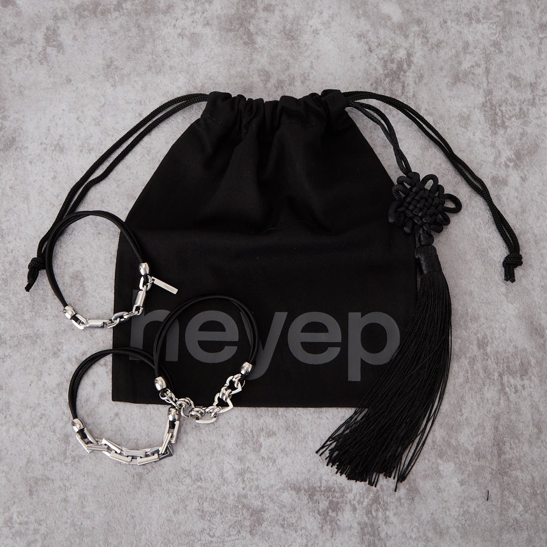heyep [ヘイップ] ミックスチェーン ヘアゴム 3点セット [HP09026] BLACK
