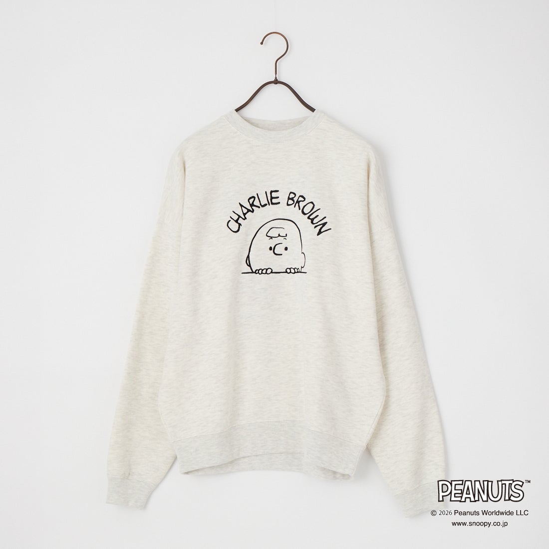 PEANUTS × JEANS FACTORY [ピーナッツ × ジーンズファクトリー] 別注 PEANUTS チャーリー・ブラウン スウェット [JFC-264-086] ASH.GRY