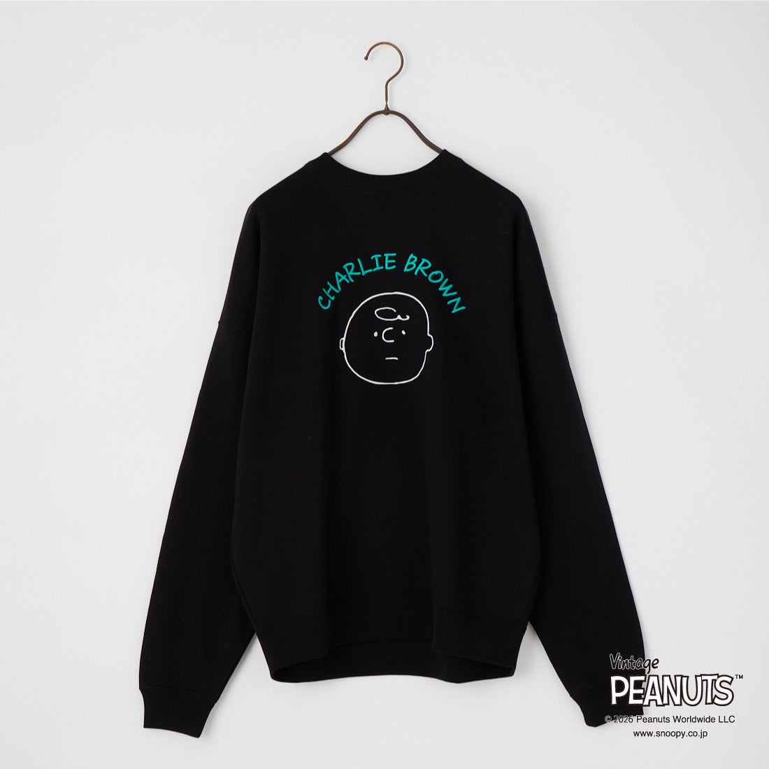 PEANUTS × JEANS FACTORY [ピーナッツ × ジーンズファクトリー] 別注 PEANUTS チャーリー・ブラウン スウェット [JFC-264-088] BLACK