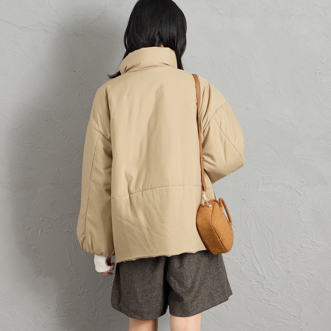 ORCIVAL [オーシバル] スタンドカラーブルゾン [OR-A0830RTF] BEIGE &&モデル身長：162cm 着用サイズ：1&&