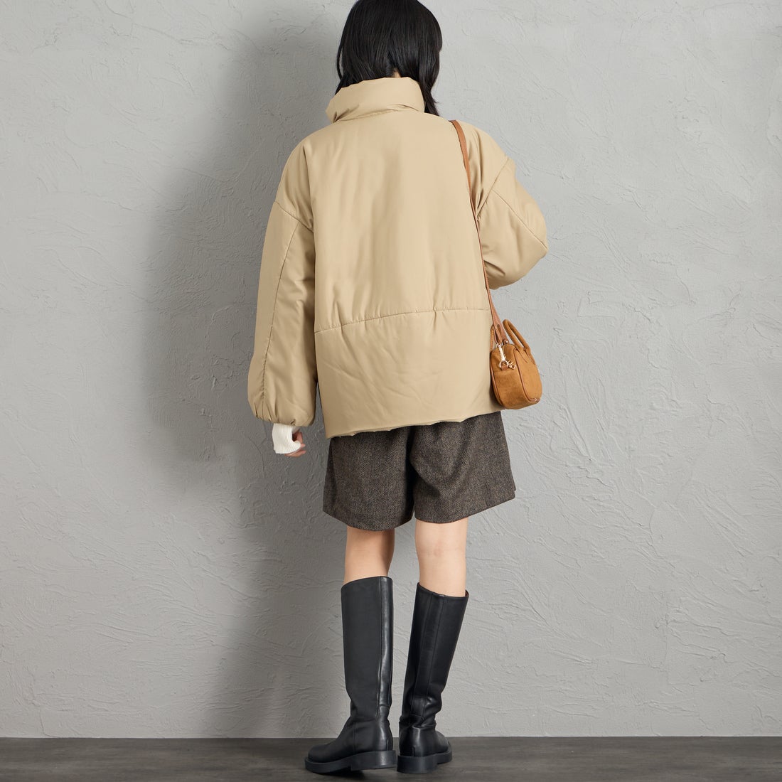 ORCIVAL [オーシバル] スタンドカラーブルゾン [OR-A0830RTF] BEIGE &&モデル身長：162cm 着用サイズ：1&&