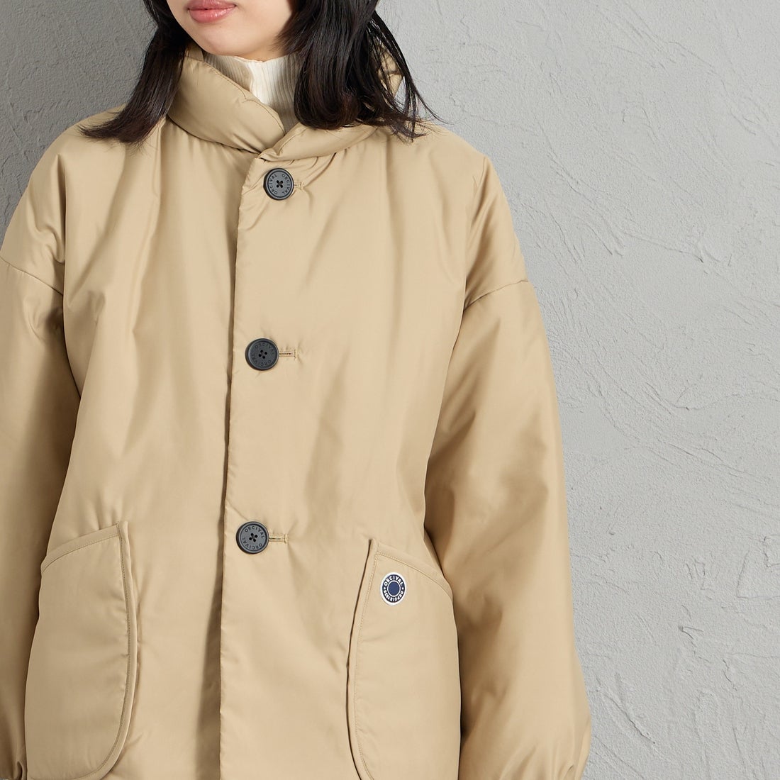 ORCIVAL [オーシバル] スタンドカラーブルゾン [OR-A0830RTF] BEIGE &&モデル身長：162cm 着用サイズ：1&&