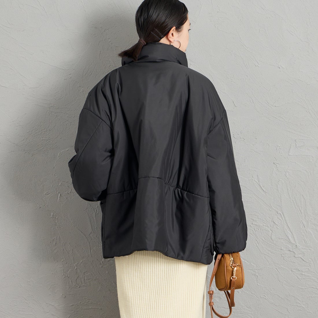 ORCIVAL [オーシバル] スタンドカラーブルゾン [OR-A0830RTF] BLACK &&モデル身長：150cm 着用サイズ：1&&