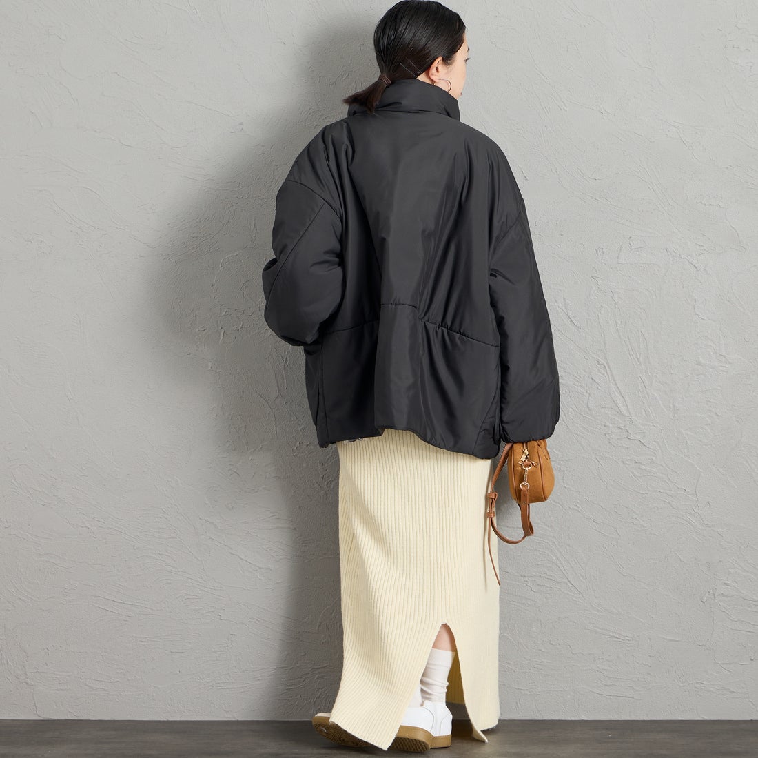 ORCIVAL [オーシバル] スタンドカラーブルゾン [OR-A0830RTF] BLACK &&モデル身長：150cm 着用サイズ：1&&