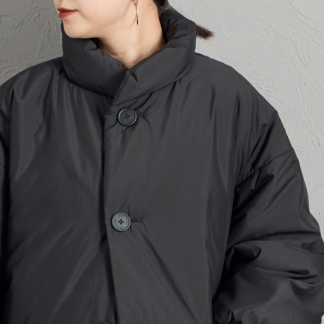 ORCIVAL [オーシバル] スタンドカラーブルゾン [OR-A0830RTF] BLACK &&モデル身長：150cm 着用サイズ：1&&