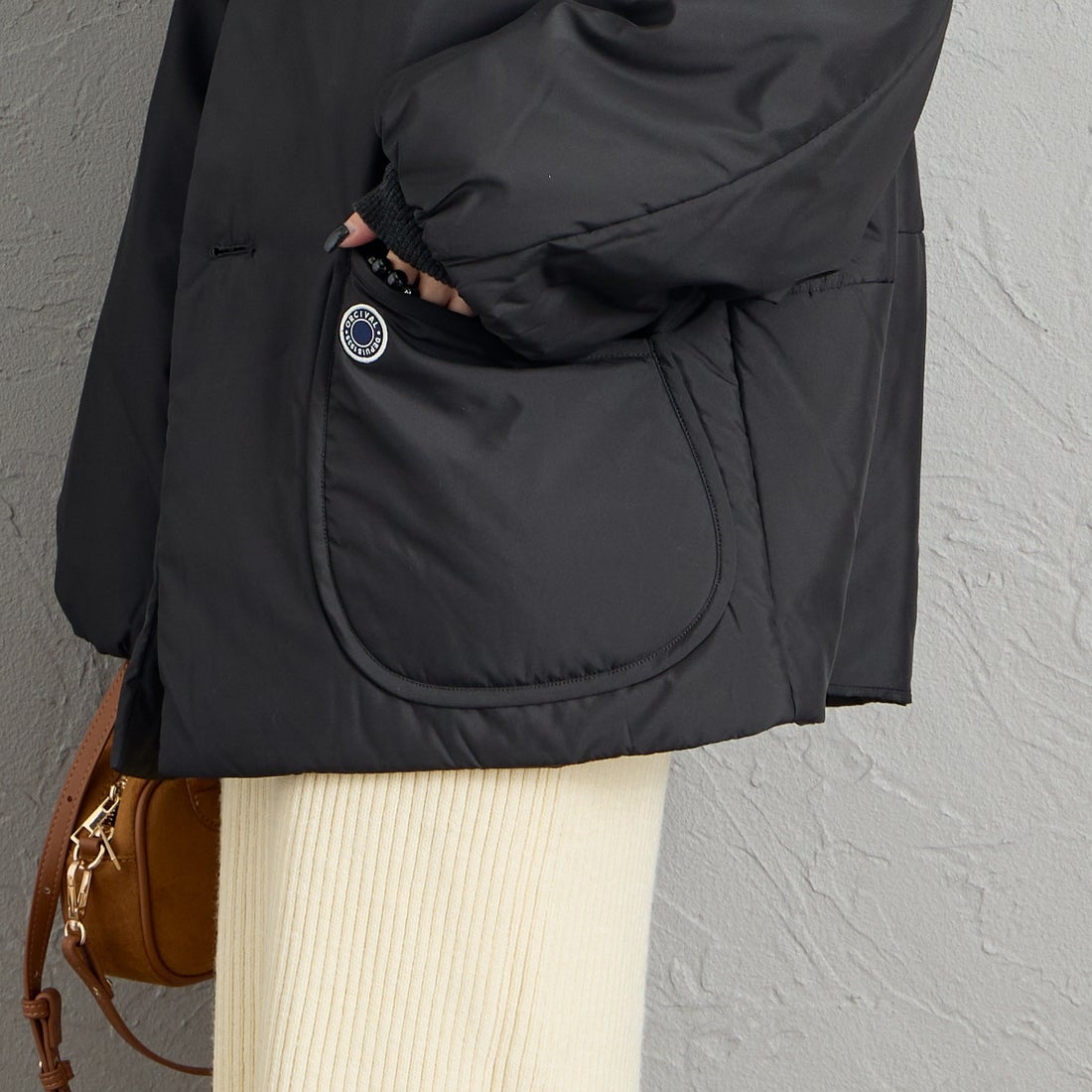 ORCIVAL [オーシバル] スタンドカラーブルゾン [OR-A0830RTF] BLACK &&モデル身長：150cm 着用サイズ：1&&