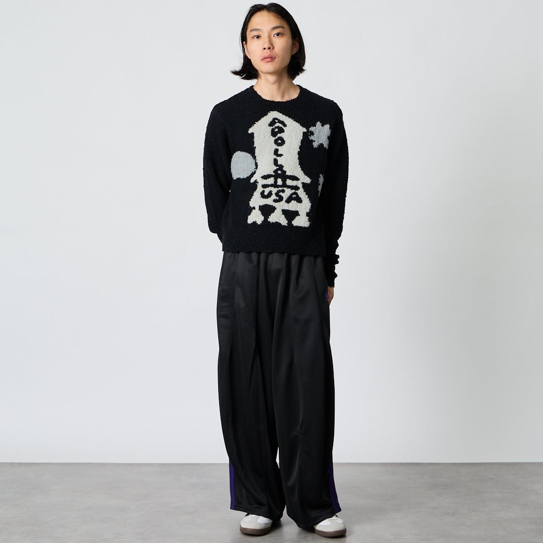 DAIRIKU [ダイリク] DANNY ピリングニット [DA-26AW-K1] BLACK &&モデル身長：175cm 着用サイズ：M&&