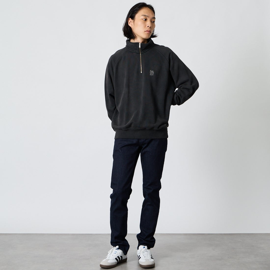Saturdays NYC [サタデーズ ニューヨークシティ] K.K プルオーバー スウェットシャツ [BBM66280] FADE BLACK