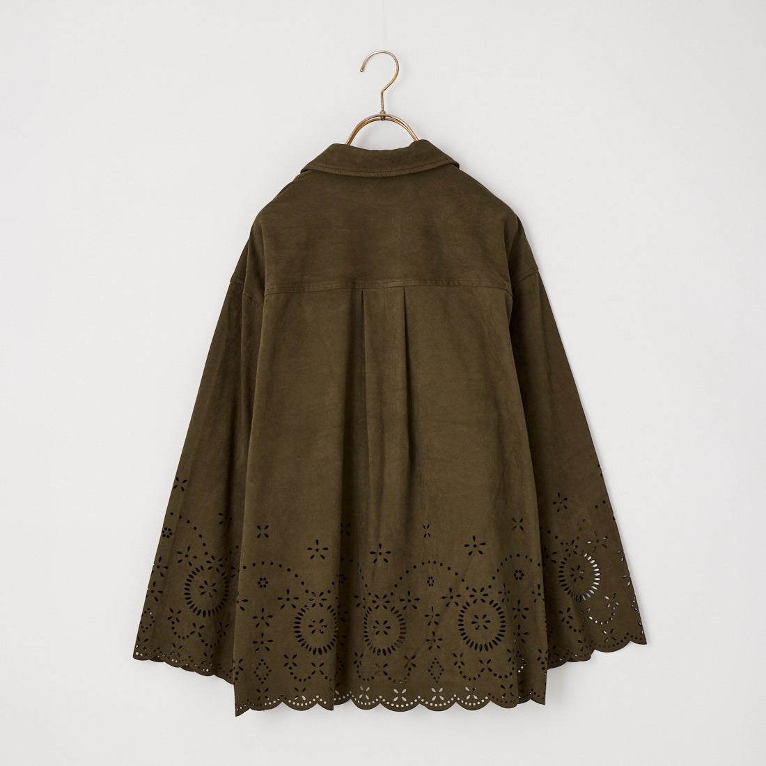 WILLFULLY [ウィルフリー] スカラップパンチ フェイクスエード シャツジャケット [2622-OU-10] D/BROWN