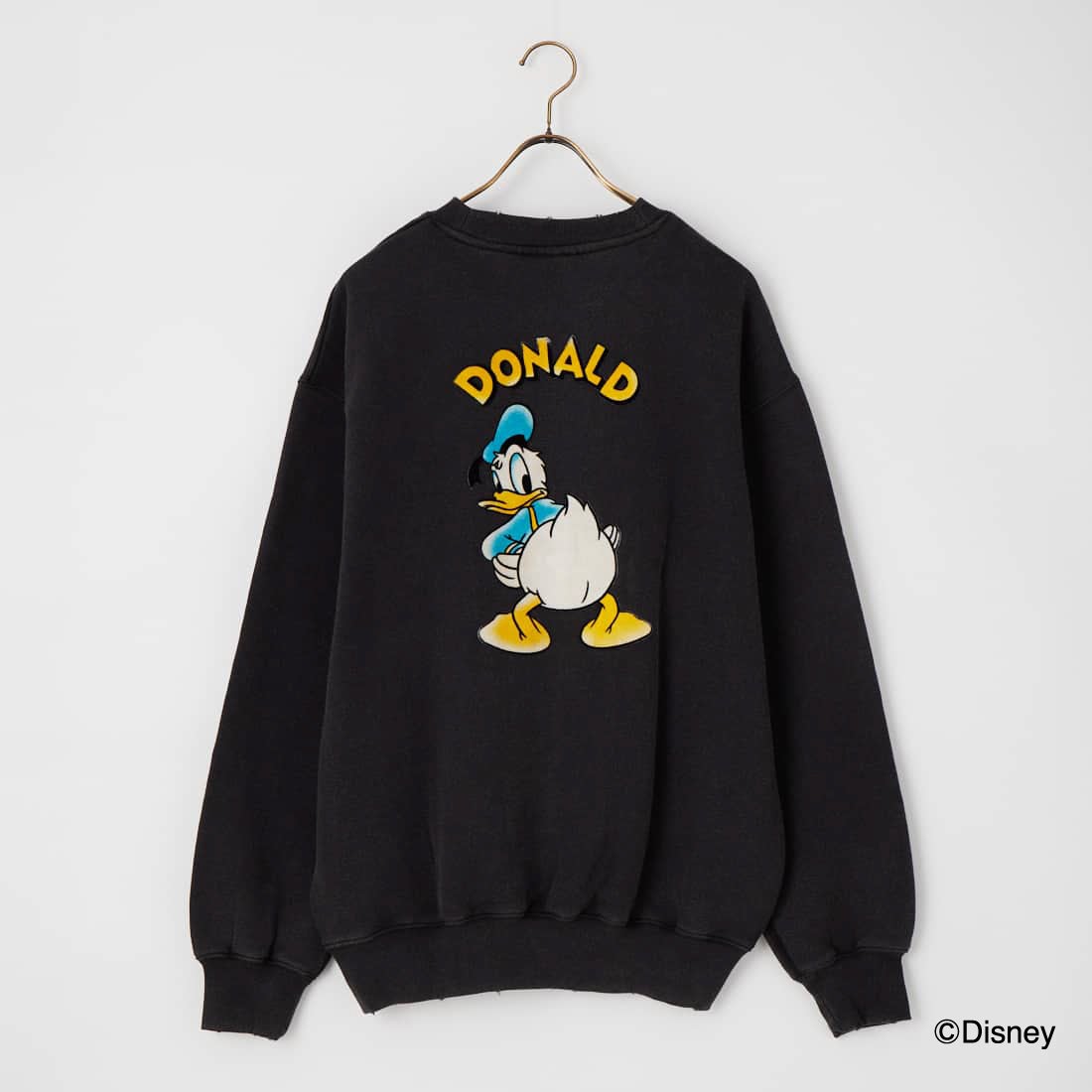 Jeans Factory Clothes [ジーンズファクトリークローズ] キャラダメージスウェット / DONALD DUCK [JFC-264-073] BLACK