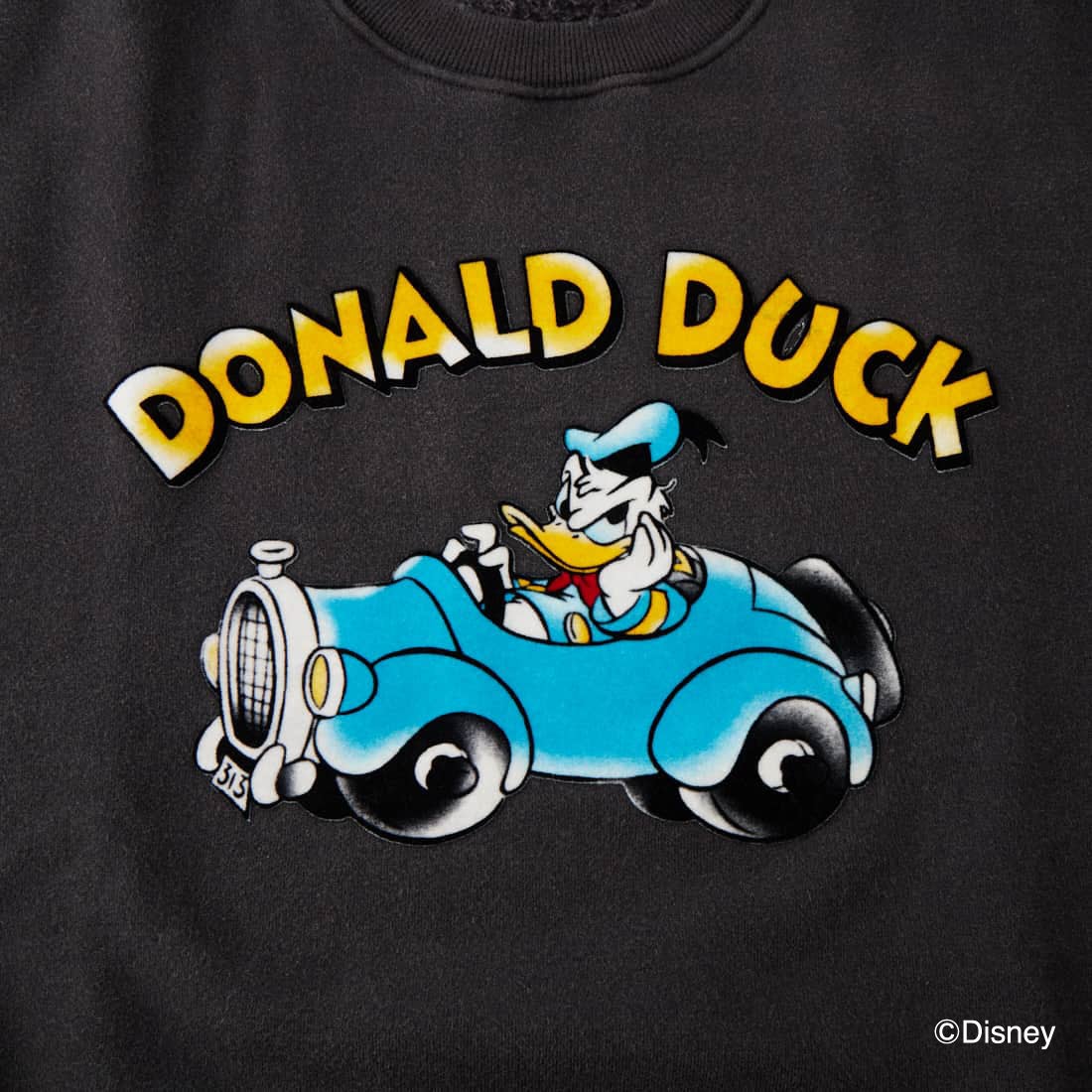 Jeans Factory Clothes [ジーンズファクトリークローズ] キャラダメージスウェット / DONALD DUCK [JFC-264-074] BLACK