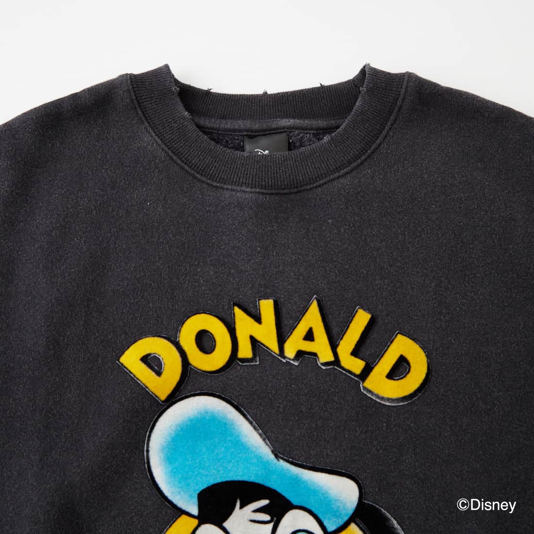 Jeans Factory Clothes [ジーンズファクトリークローズ] キャラダメージスウェット / DONALD DUCK [JFC-264-073] BLACK