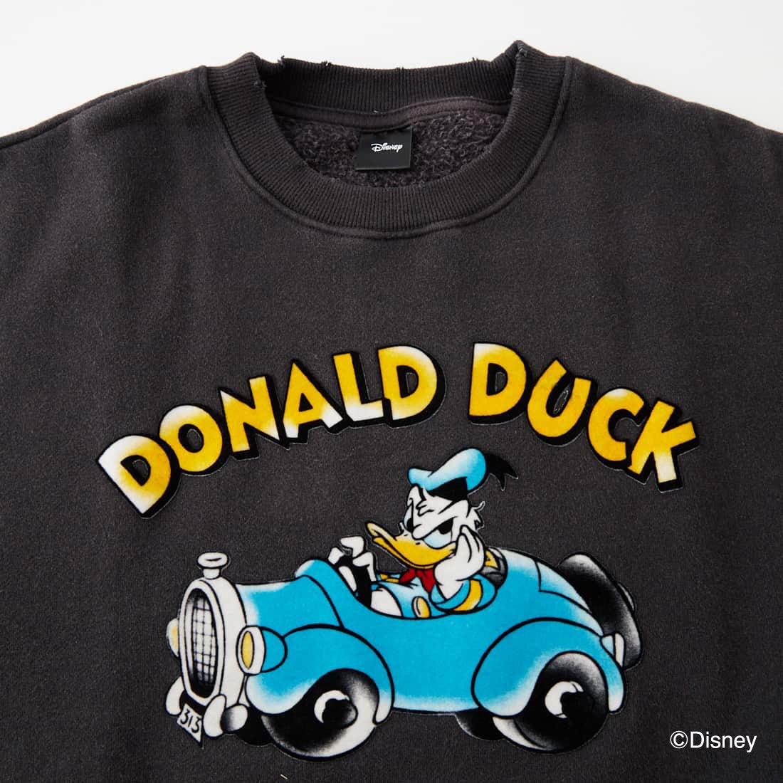 Jeans Factory Clothes [ジーンズファクトリークローズ] キャラダメージスウェット / DONALD DUCK [JFC-264-074] BLACK