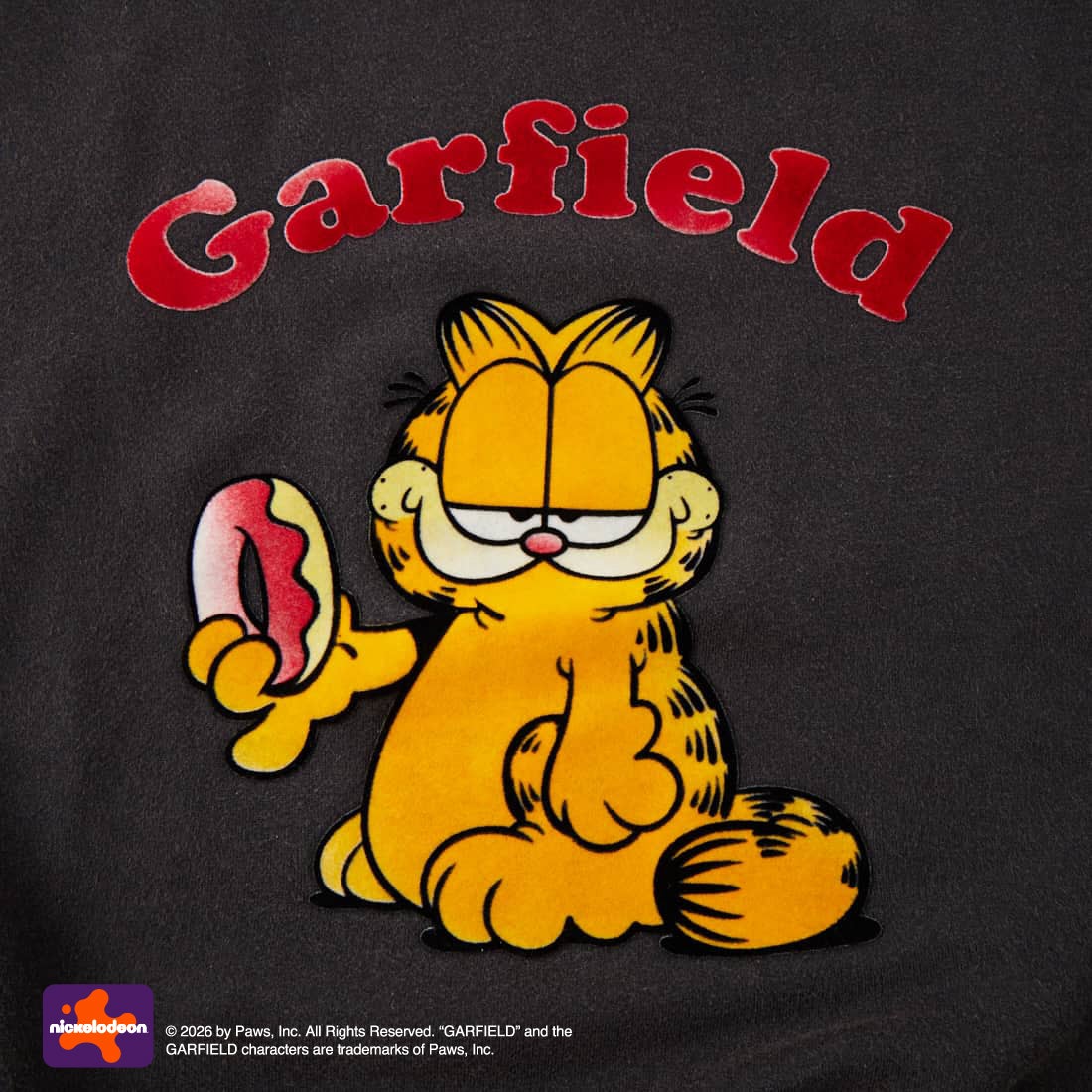 Jeans Factory Clothes [ジーンズファクトリークローズ] キャラダメージスウェット / GARFIELD [JFC-264-075] BLACK