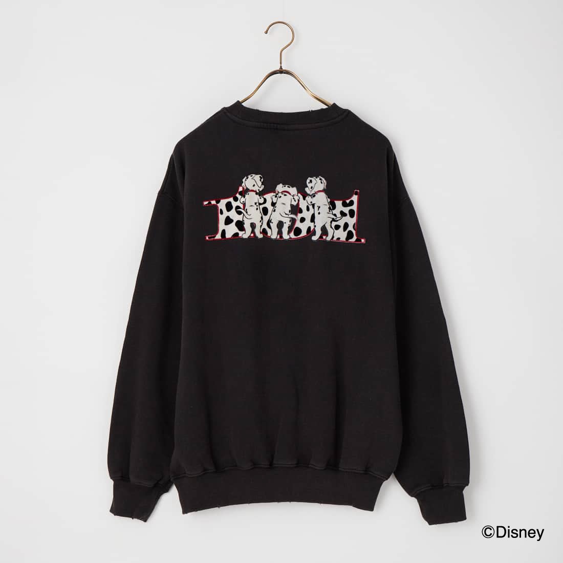 Jeans Factory Clothes [ジーンズファクトリークローズ] キャラダメージスウェット / 101DALMATIANS [JFC-264-072] BLACK