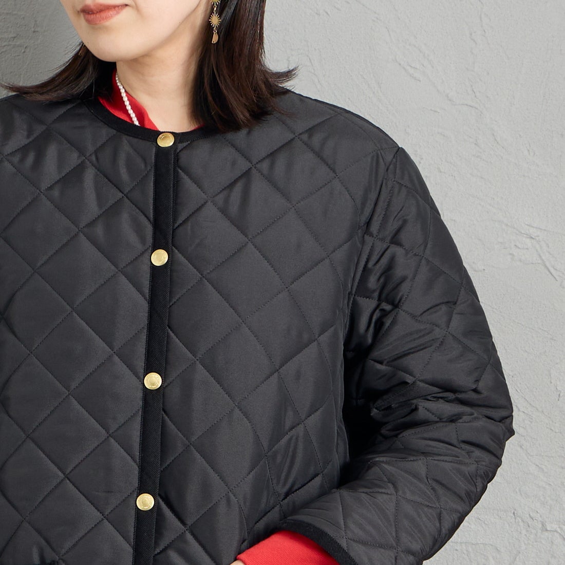 Traditional Weatherwear [トラディショナル ウェザーウェア] ARKLEY / アークリー Aライン ミドル [APQCO0485AA] AA01 BK/BK &&モデル身長：160cm 着用サイズ：34&&