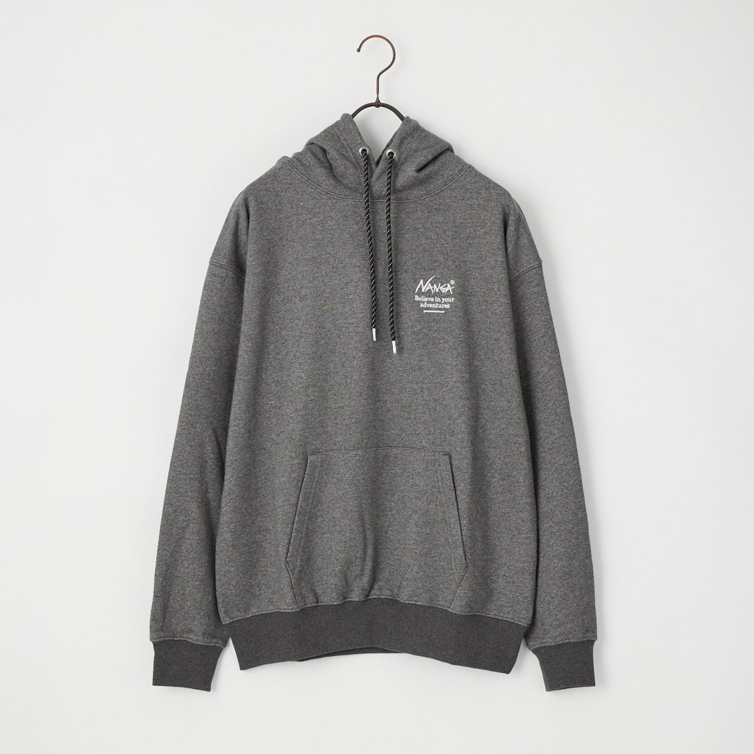 JEANSFACTORY × NANGA [ジーンズファクトリー × ナンガ] 別注 スクエアロゴ バックプリントスウェットパーカー [NW2608-JF] CHARCOAL