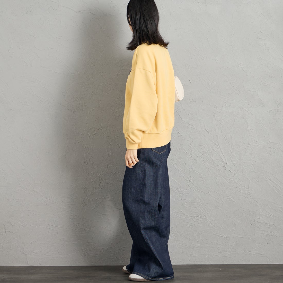 THE SHINZONE [ザ シンゾーン] The Puffin Records スウェットシャツ [26AMSCU09] 54 CORN YE &&モデル身長：162cm 着用サイズ：F0&&
