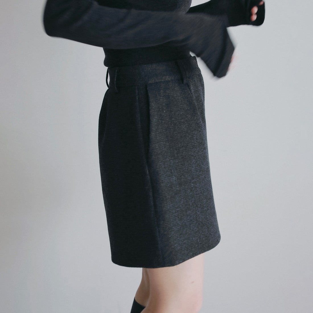 anuke [アンヌーク] ヘリンボーン ショートパンツ [62620718] C/GRY