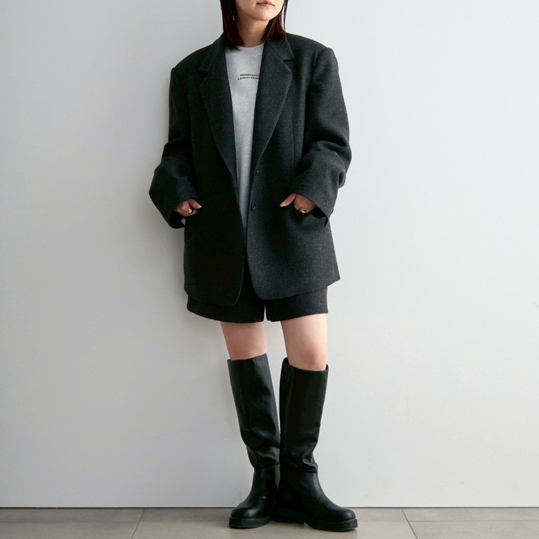 anuke [アンヌーク] ヘリンボーン ショートパンツ [62620718] C/GRY