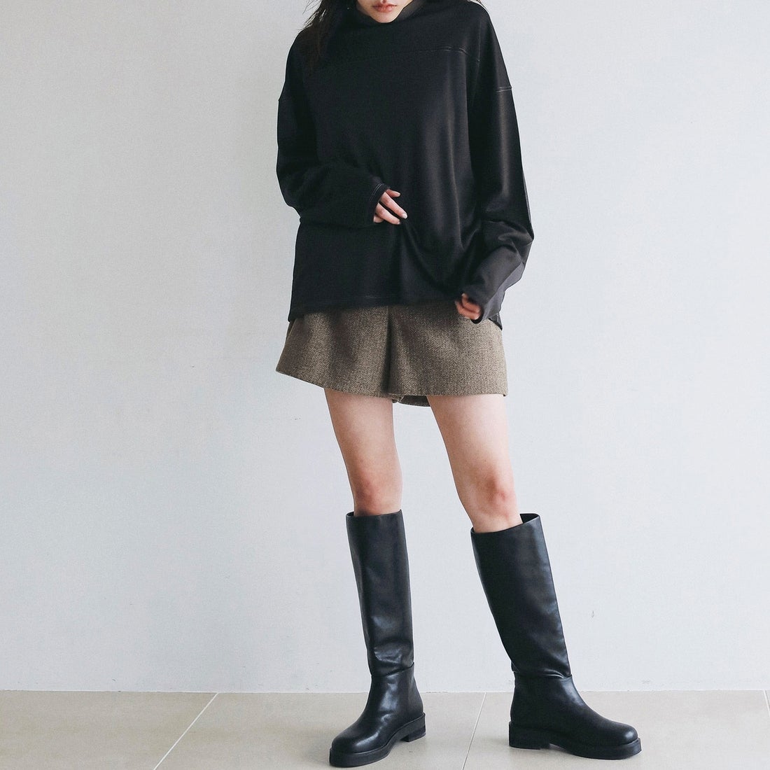 anuke [アンヌーク] ヘリンボーン ショートパンツ [62620718] C/GRY