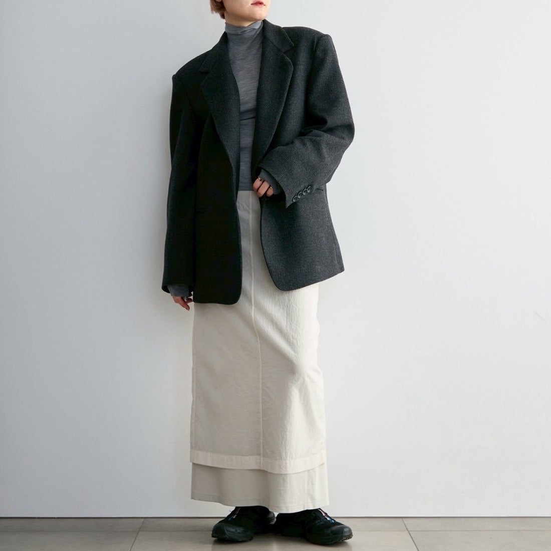 anuke [アンヌーク] HERRINGBONE WOOL JACKET [62620104] C/GRY