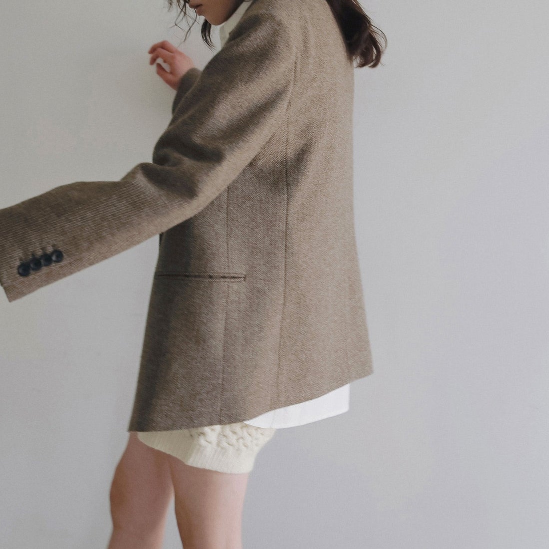 anuke [アンヌーク] HERRINGBONE WOOL JACKET [62620104] BEG