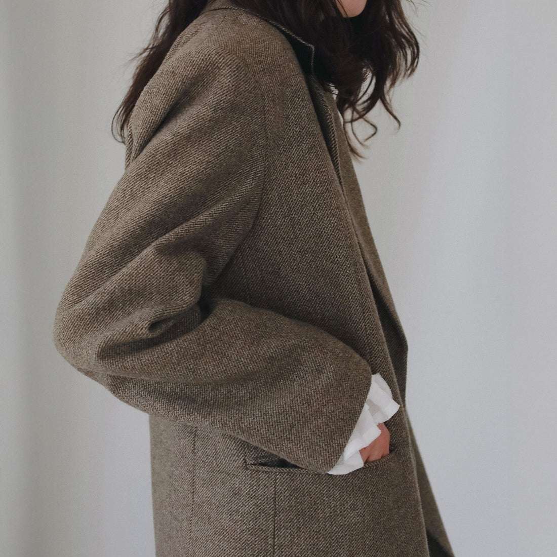 anuke [アンヌーク] HERRINGBONE WOOL JACKET [62620104] BEG