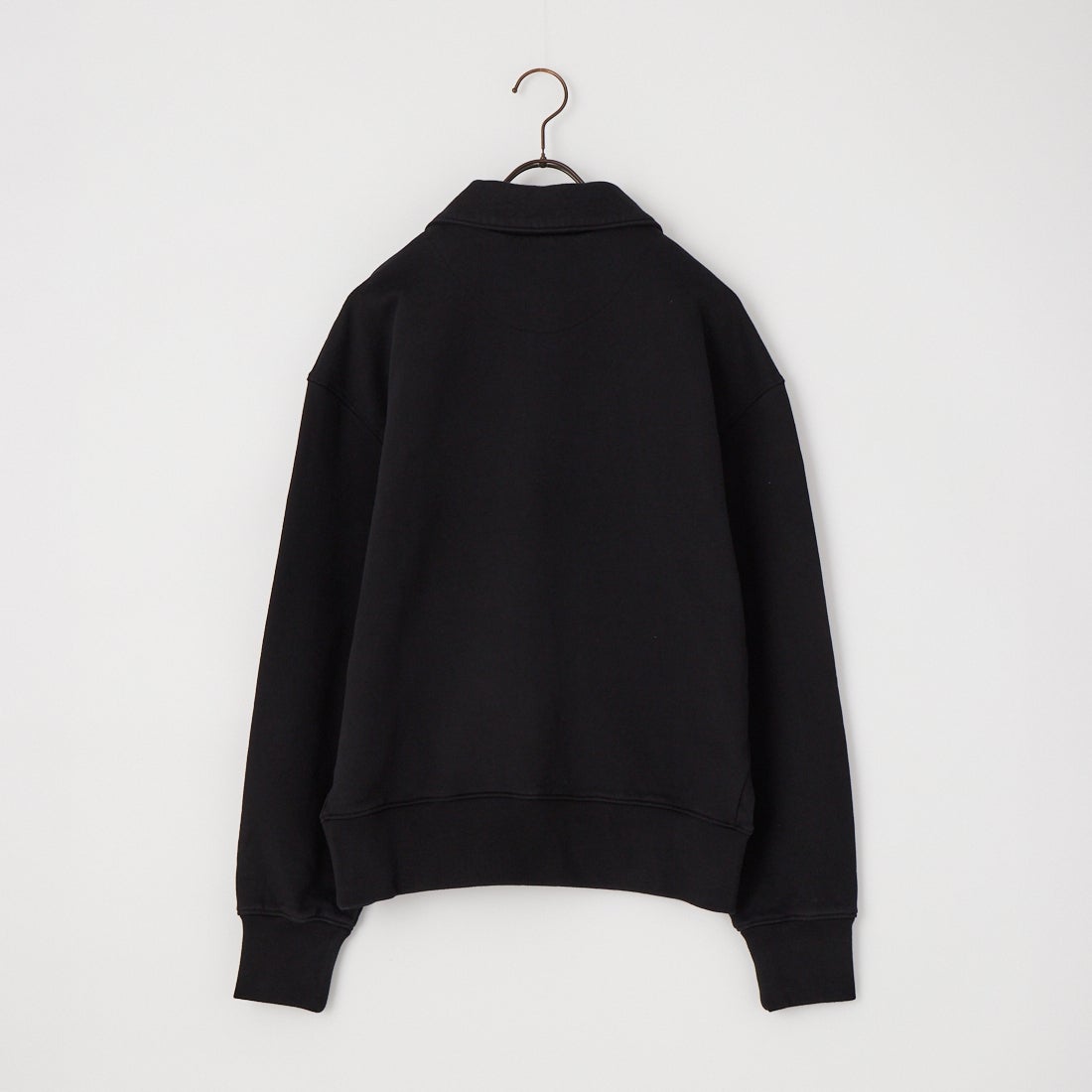 MAISON KITSUNE [メゾン キツネ] プロフィール フォックス ジップ ポロ スウェットシャツ [MRMJS08KM0340] P199 BLACK