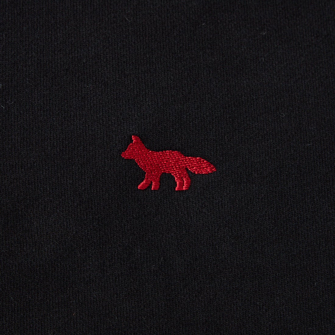 MAISON KITSUNE [メゾン キツネ] プロフィール フォックス ジップ ポロ スウェットシャツ [MRMJS08KM0340] P199 BLACK