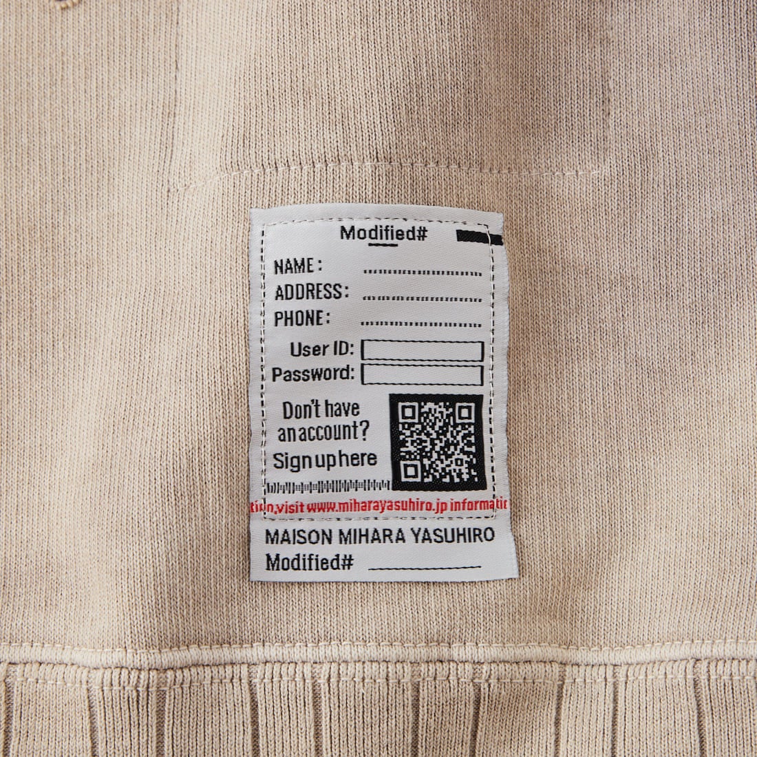 Maison MIHARA YASUHIRO [メゾン ミハラヤスヒロ] サン フェイデッド ライク スウェットシャツ [J17PO723] BEIGE