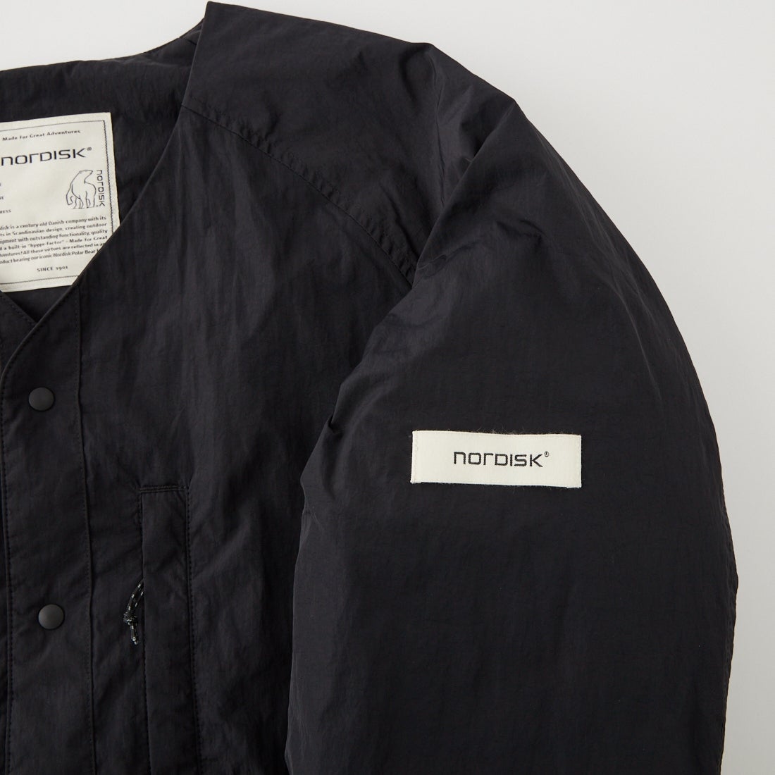 NORDISK [ノルディスク] 別注 中綿ノーカラージャケット [NU41801-JF] BLACK