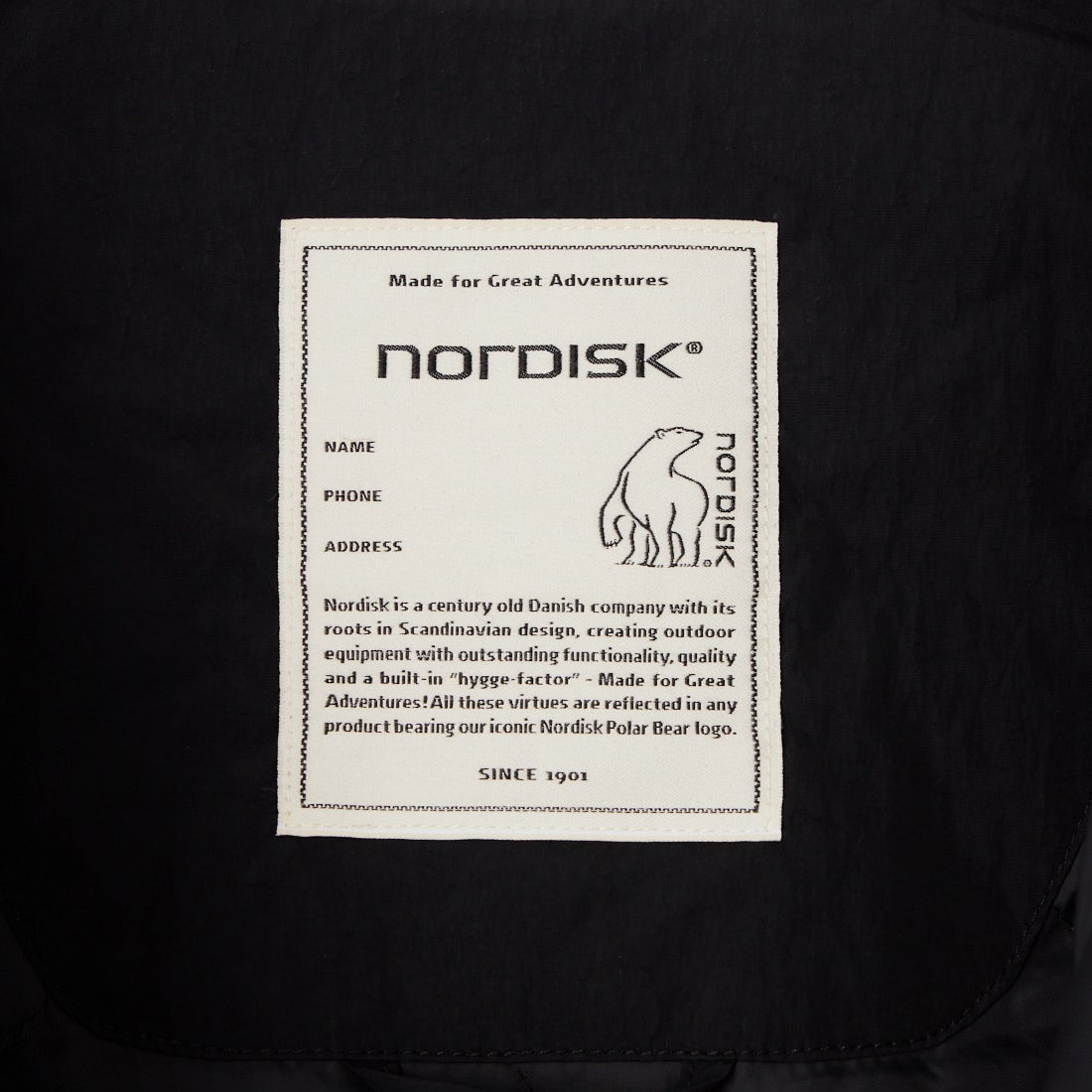 NORDISK [ノルディスク] 別注 中綿ノーカラージャケット [NU41801-JF] BLACK