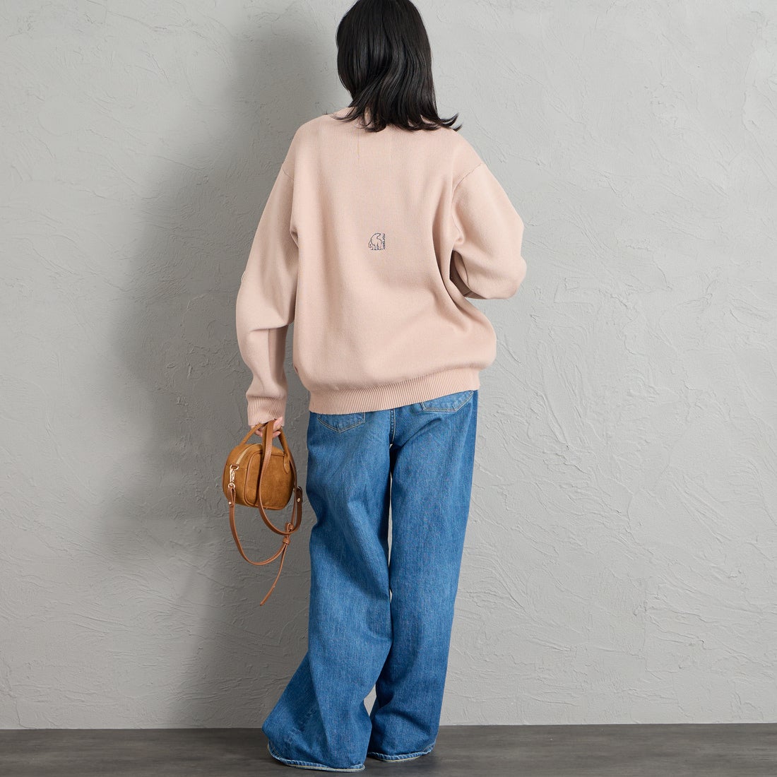NORDISK [ノルディスク] 別注 HYGGE ジャガードロゴニット [NU21803-JF] PINK &&モデル身長：162cm 着用サイズ：S&&