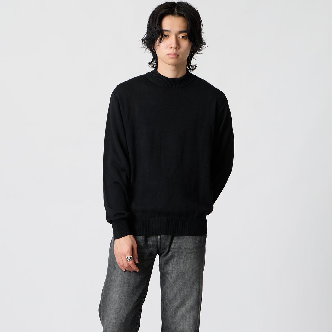 005 BLACK&&モデル身長：177cm 着用サイズ：M&&